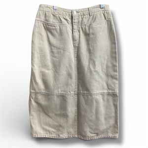 Y2K Beige Midi Skirt ✿ Neutral Minimal Clean Girl Cargo-Style Fit 8